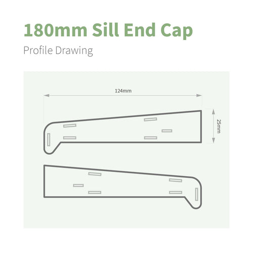 180mm Profile 22 Window Sill End Caps