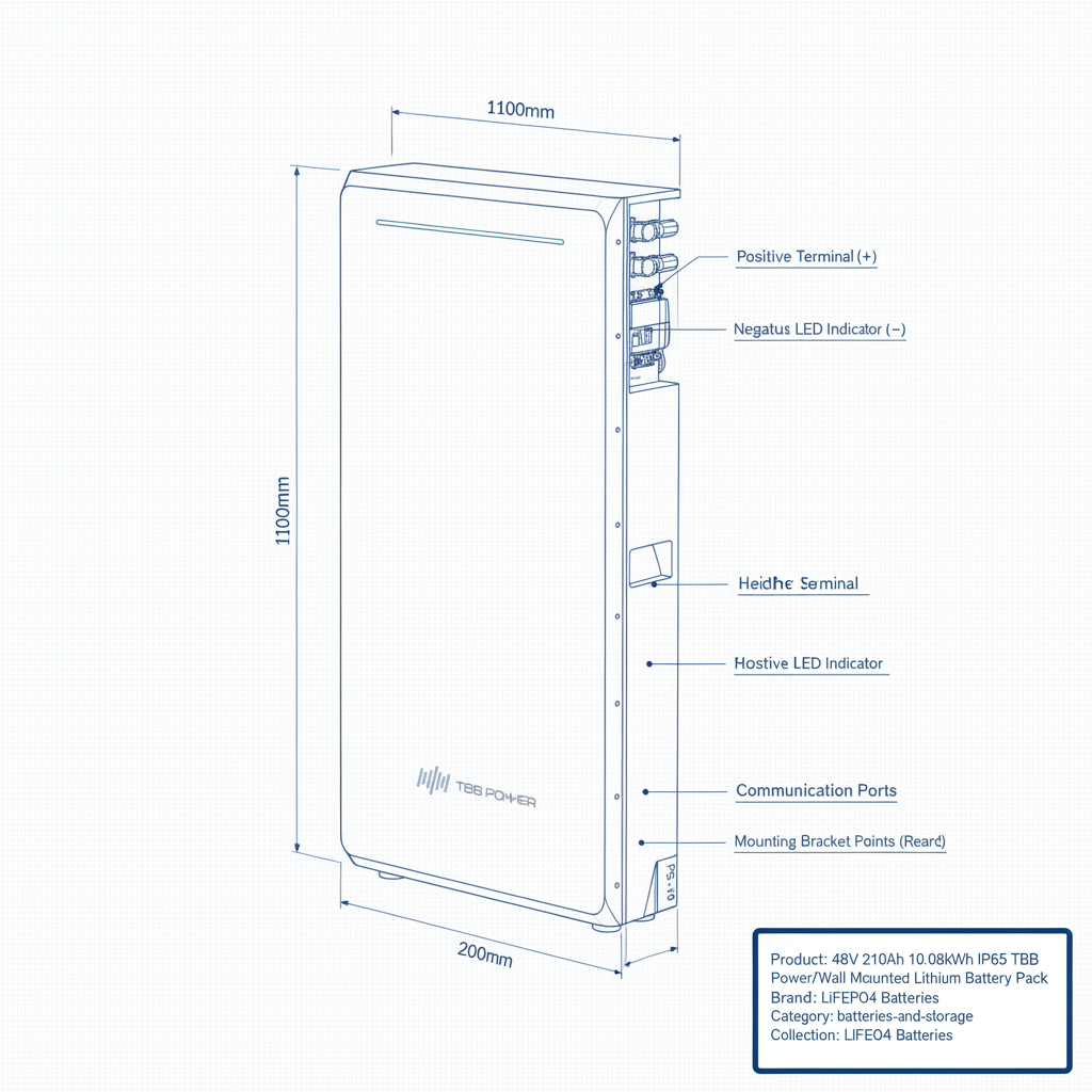 TBB Power 48V 210Ah 10.08kWh LiFePO4 Battery Pack