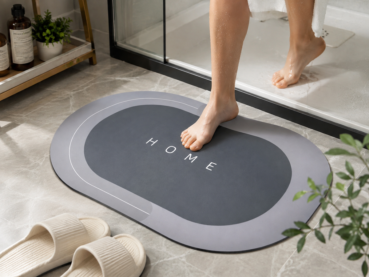 2PK Super Absorbent Bathroom Floor Mats – 60cm x 40cm