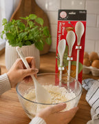 3 Packs x 3pcs Mixing Spoons Set Long Handle Plastic Kitchen Baking Spoon White