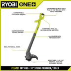 Open Box -  RYOBI ONE+ 18V 10 in. Cordless Battery String Trimmer/Edger with 2.0 Ah Battery and Charger