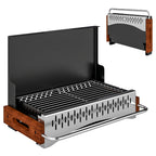 Outsunny Portable BBQ Grill, Folding Charcoal Barbecue Grill with Removable Charcoal Basin for Camping Picnic Garden Party, Black