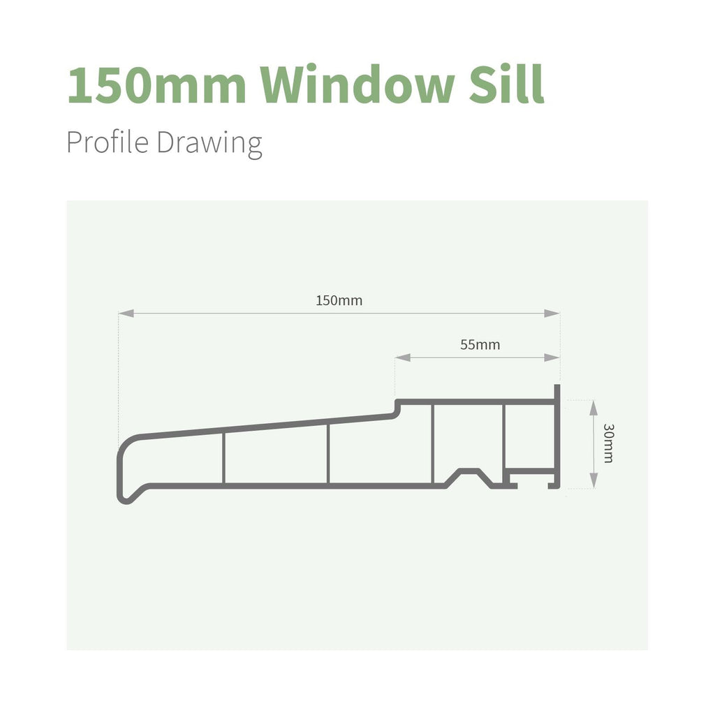 150mm Profile 22 Window Sill (with End Caps)