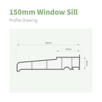 150mm Profile 22 Window Sill (with End Caps)
