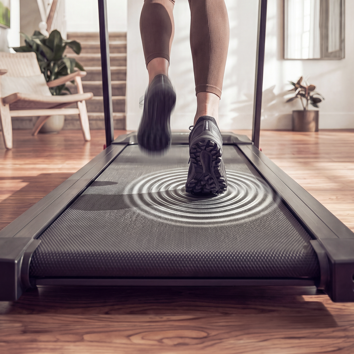 DeerRun Apex Flow 1 Foldable 15% Auto Incline Treadmill for Steady Home Running