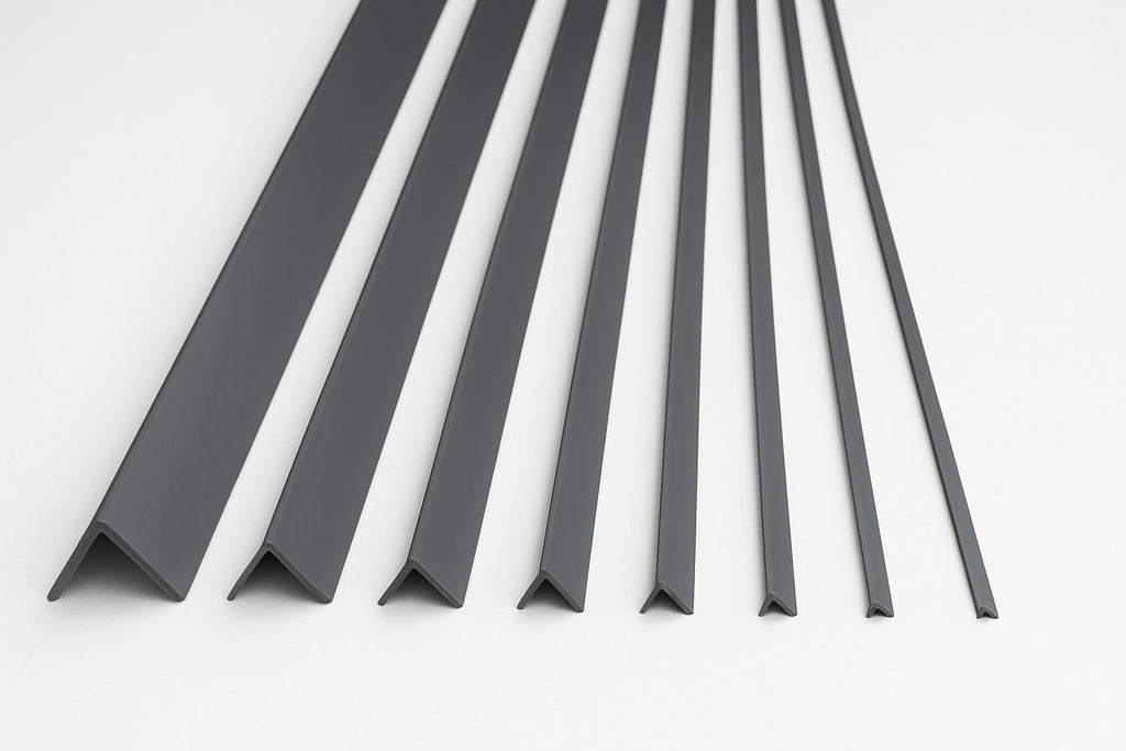 1m & 2.48m Length – Dark Grey PVC Corner Angle Trim 90° Plastic Equal & Unequal Edge Protector