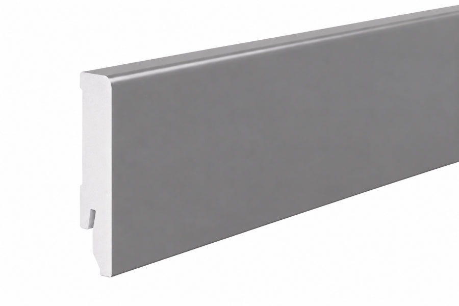 dark grey skirting board for tidy wall edge