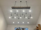 Chunky Wooden Beam Chandelier | Large Kitchen Island & Dining Lighting UK