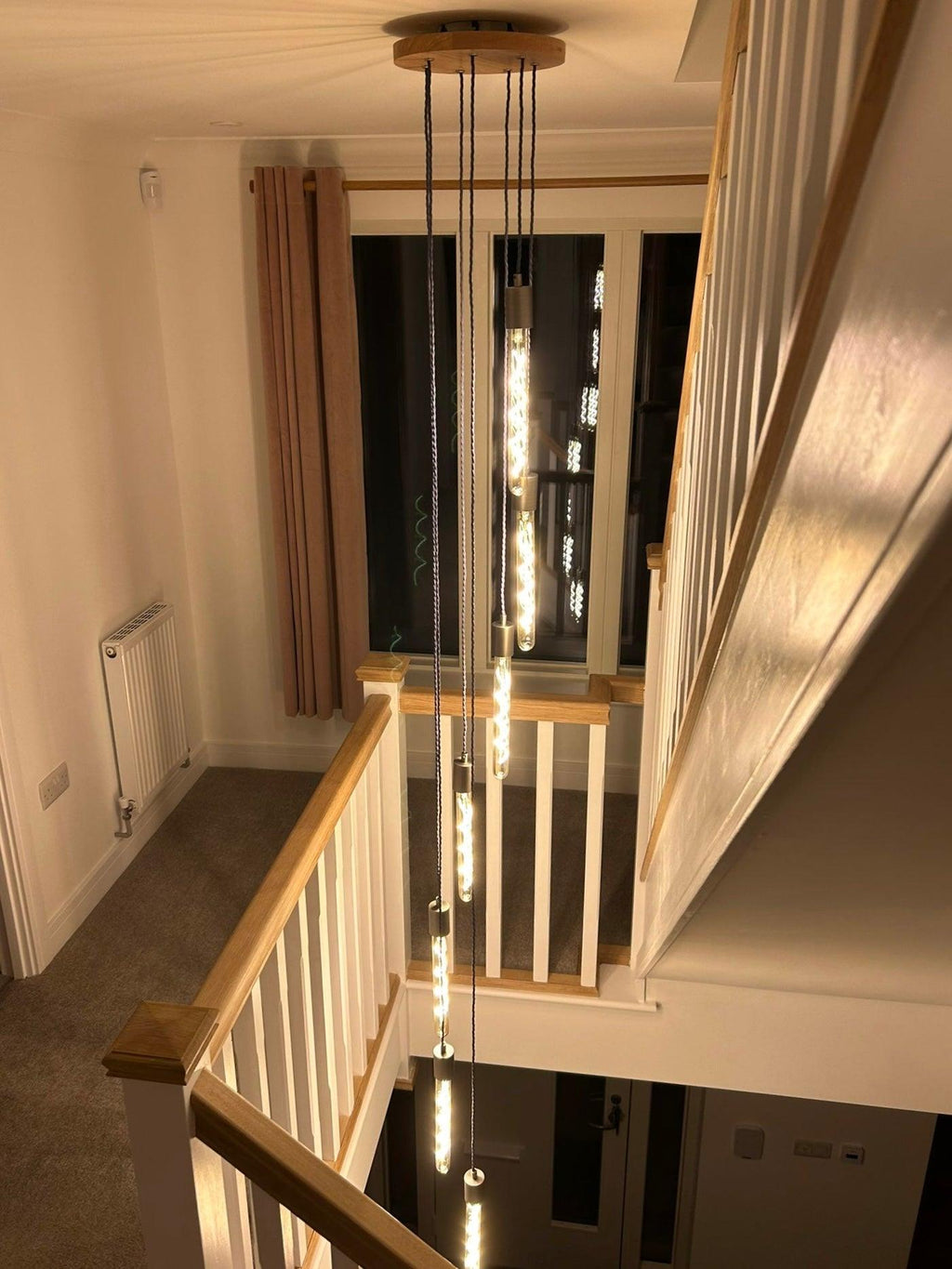 Spiral Cascade Chandelier | Stairwell & High Ceiling Lighting UK