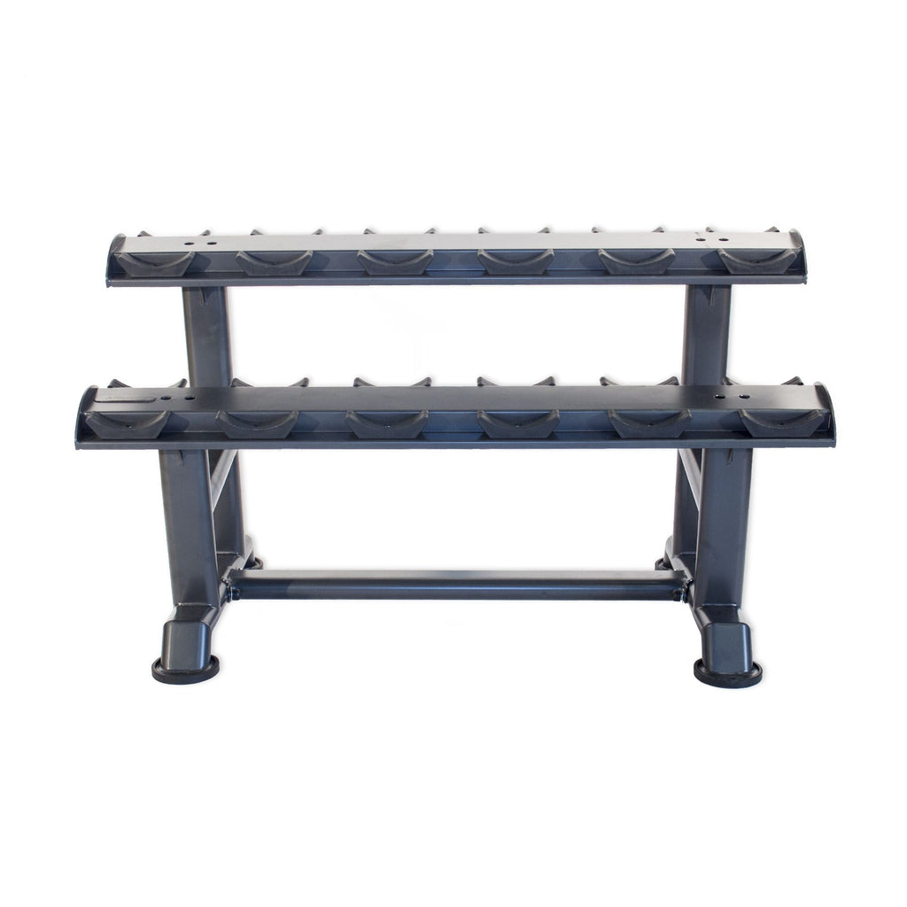 Physical Company Horizontal Dumbbell Rack with Saddles - Holds 6 pairs
