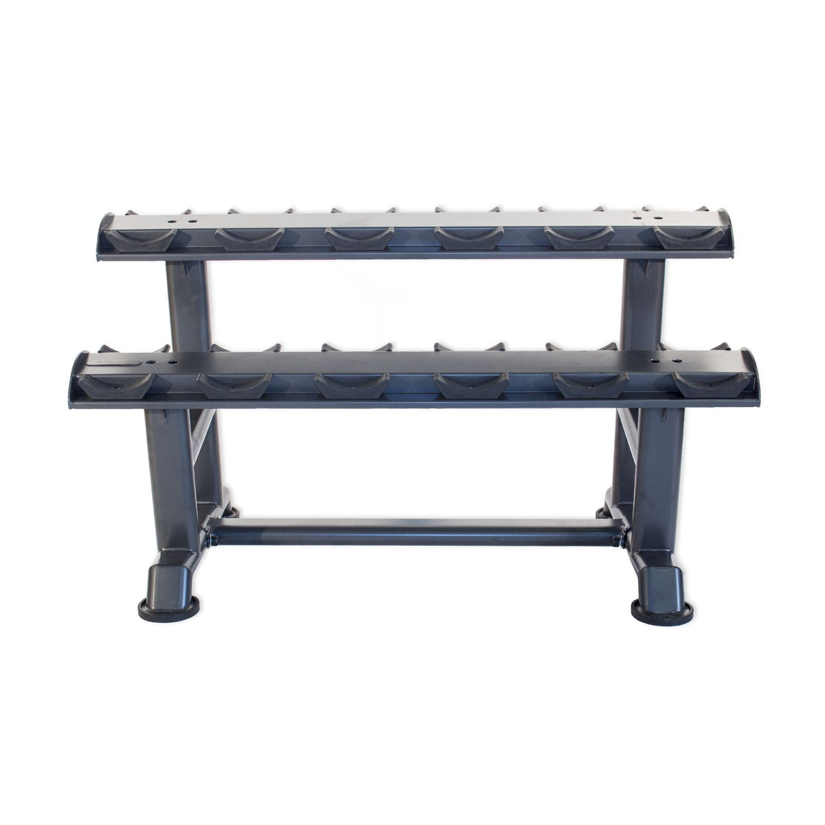 Physical Company Horizontal Dumbbell Rack with Saddles - Holds 6 pairs