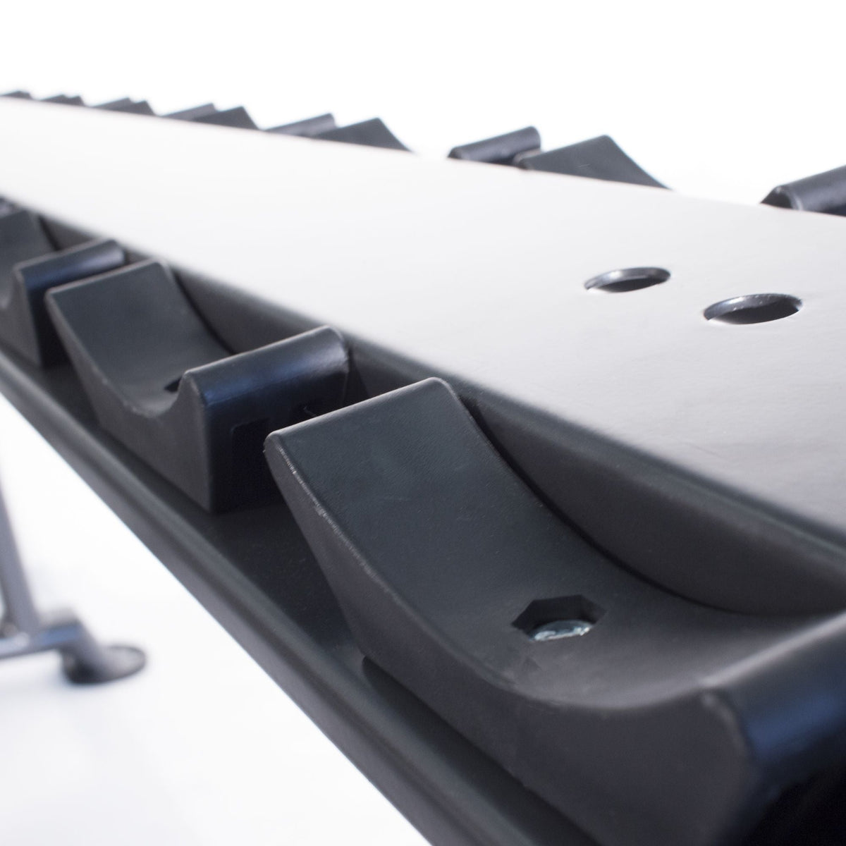 Physical Company Horizontal Dumbbell Rack with Saddles - Holds 6 pairs