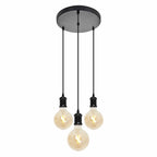 4lite Decorative 3 Light Circular Ceiling Pendant with 3x E27 Bulbs