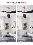 52 Inch Modern Smart Propeller Ceiling Fan with Dimmable LED Light and Remote & APP Control, 6-Speed Reversible Ceiling Fan
