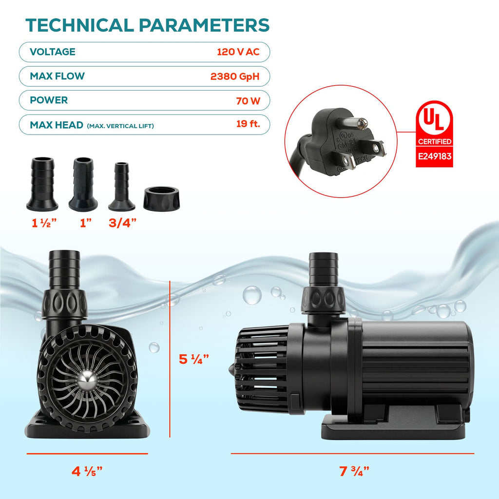 Aqua Dream 24V DC Eco Marine Aquarium Wave Water Pump 2400 GPH