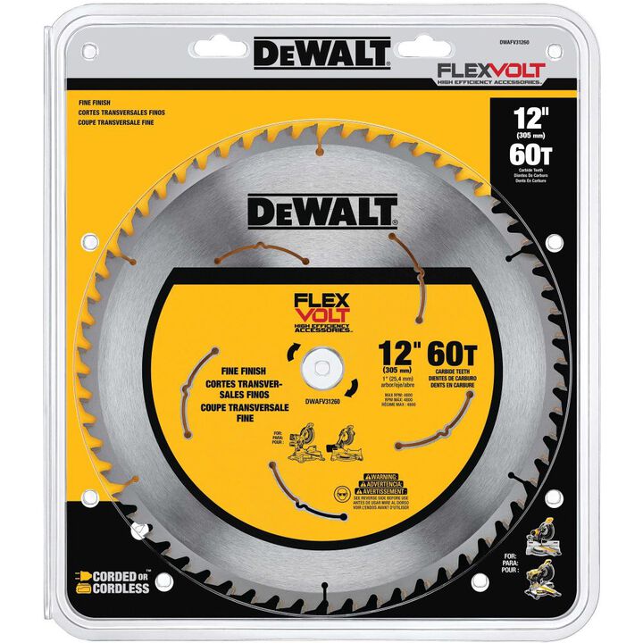 Open Box -  Dewalt-DWAFV31260 FLEXVOLT 12 In. 60T Miter Saw Blade