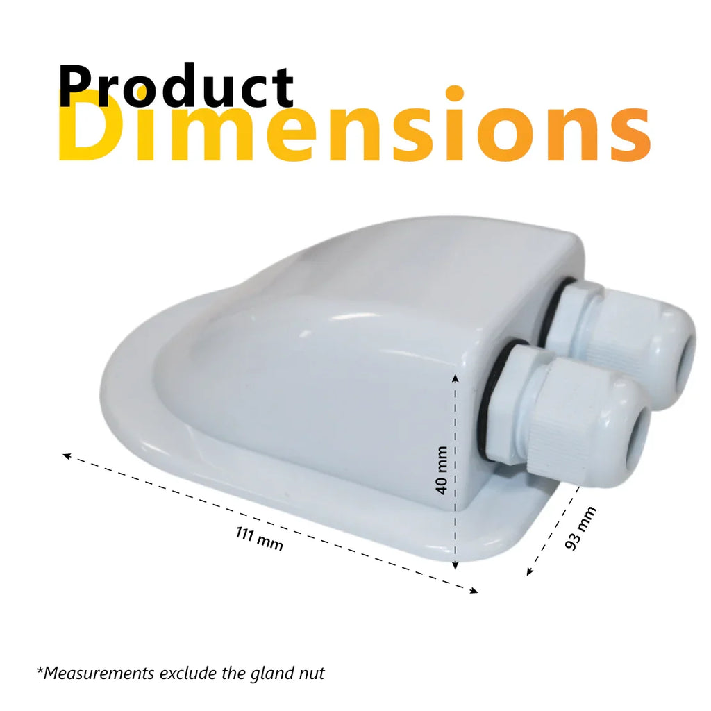Exotronic 2 Gland White Cable Entry Cover (Lightweight ABS)