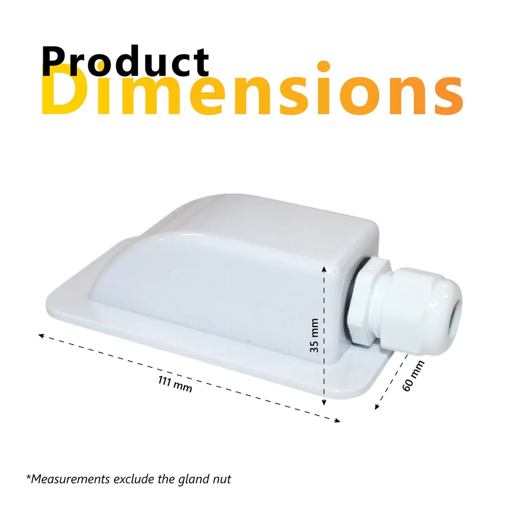 Exotronic 1 Gland White Cable Entry Cover (Lightweight ABS)