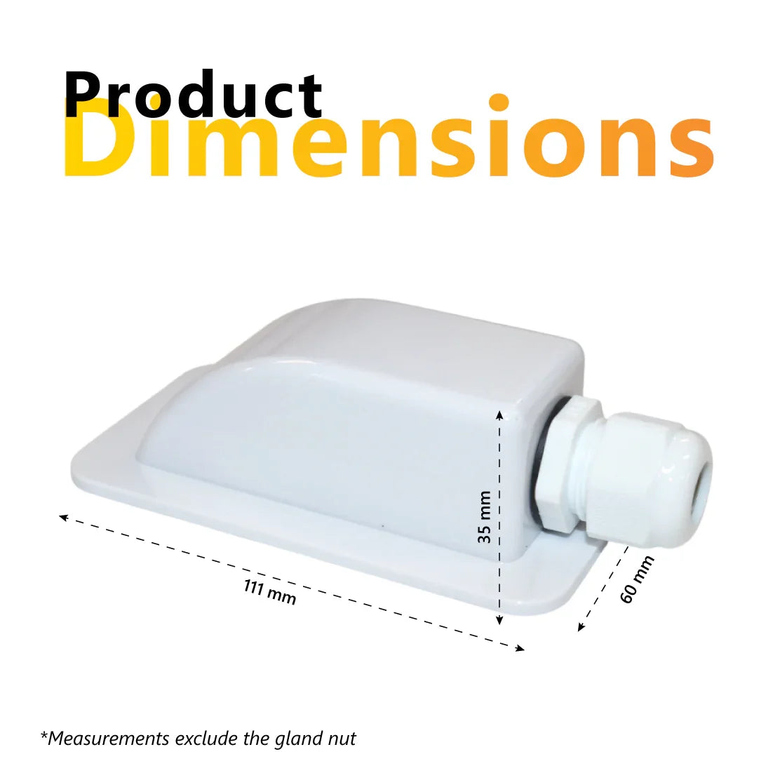 Exotronic 1 Gland White Cable Entry Cover (Lightweight ABS)