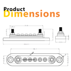 Exotronic 150A Black 2x M6 Stud Busbar with 5 Screws & Cover