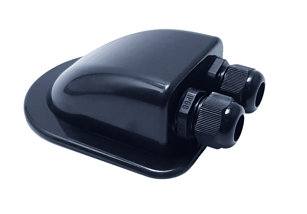 Exotronic 2 Gland Black Cable Entry Cover (Lightweight ABS)