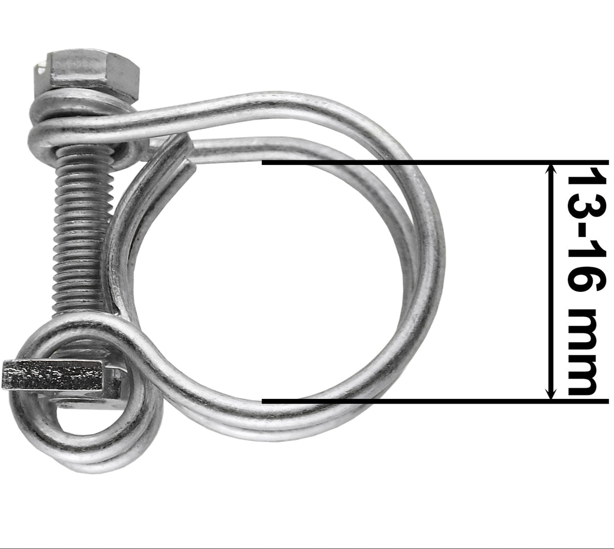 Double Wire Hose Clamp Galvanised 13mm-16mm