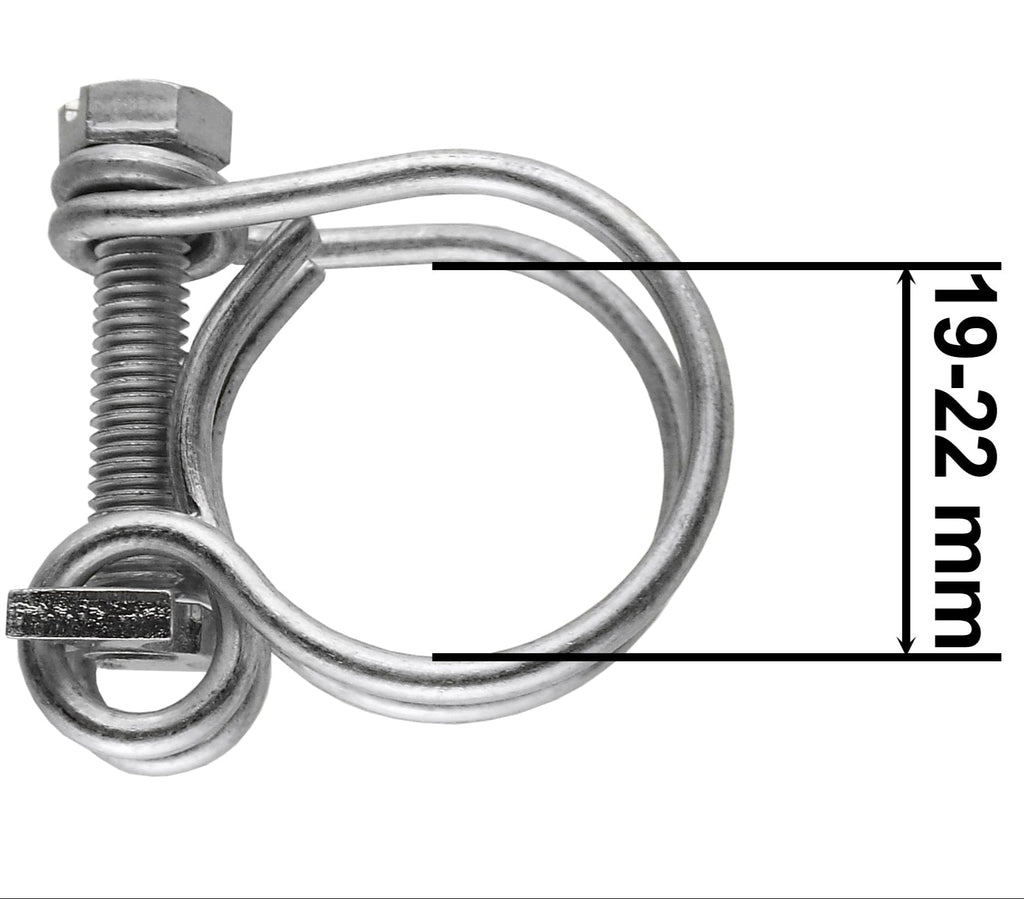 Double Wire Hose Clamp Galvanised 19mm-22mm