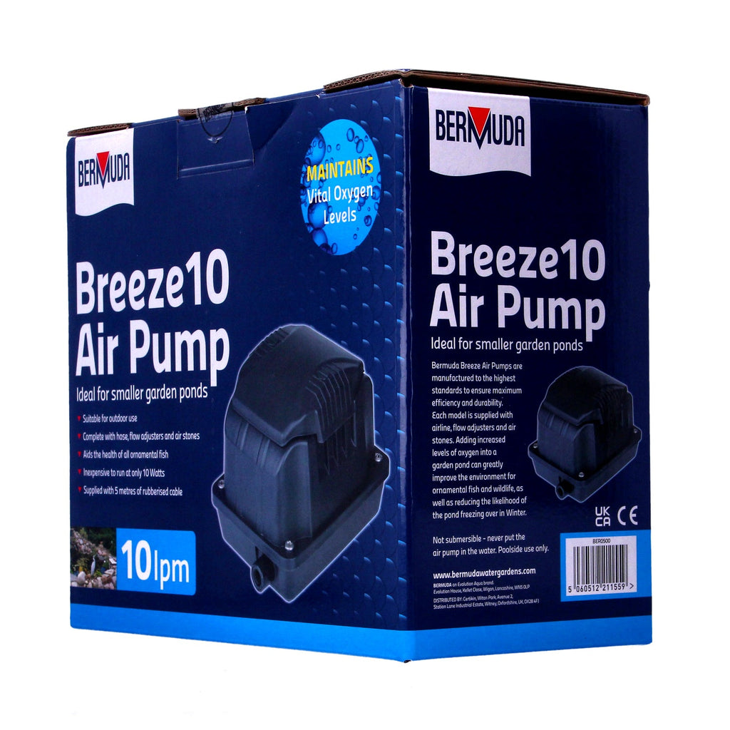 Bermuda Breeze Pond Air Pump 10-40L, Quiet & Efficient