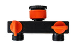 2 Way Tap Splitter PP with Valves and Snap-On Male Connectors