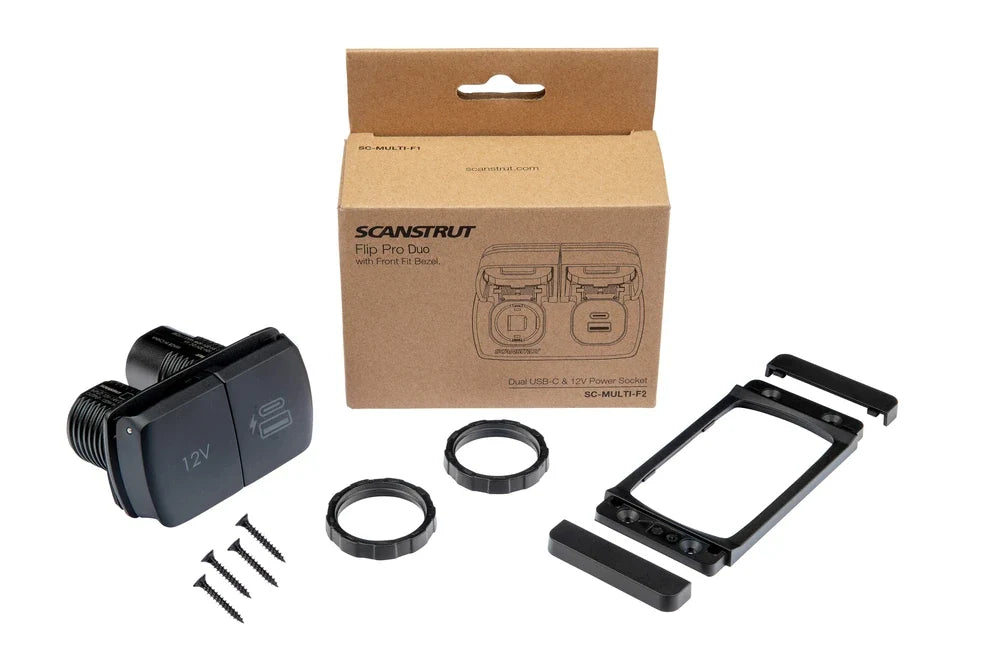 Scanstrut 12V Flip Pro Duo USB-A, USB-C & Accessory/Cigarette Socket