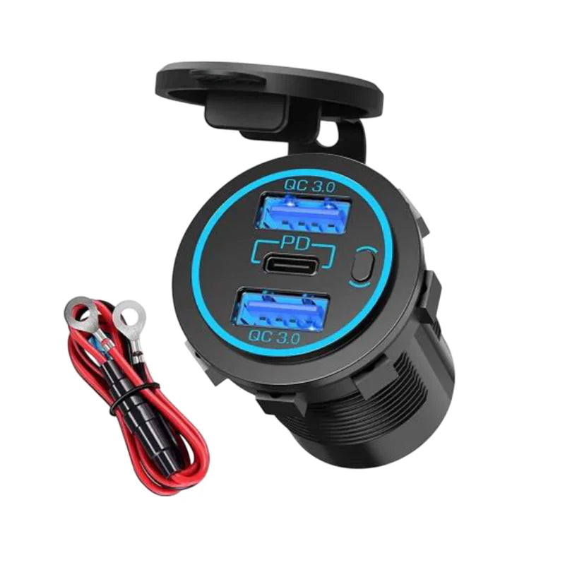 Exotronic Dual USB QC3.0 & USB-C Flush Mount Socket