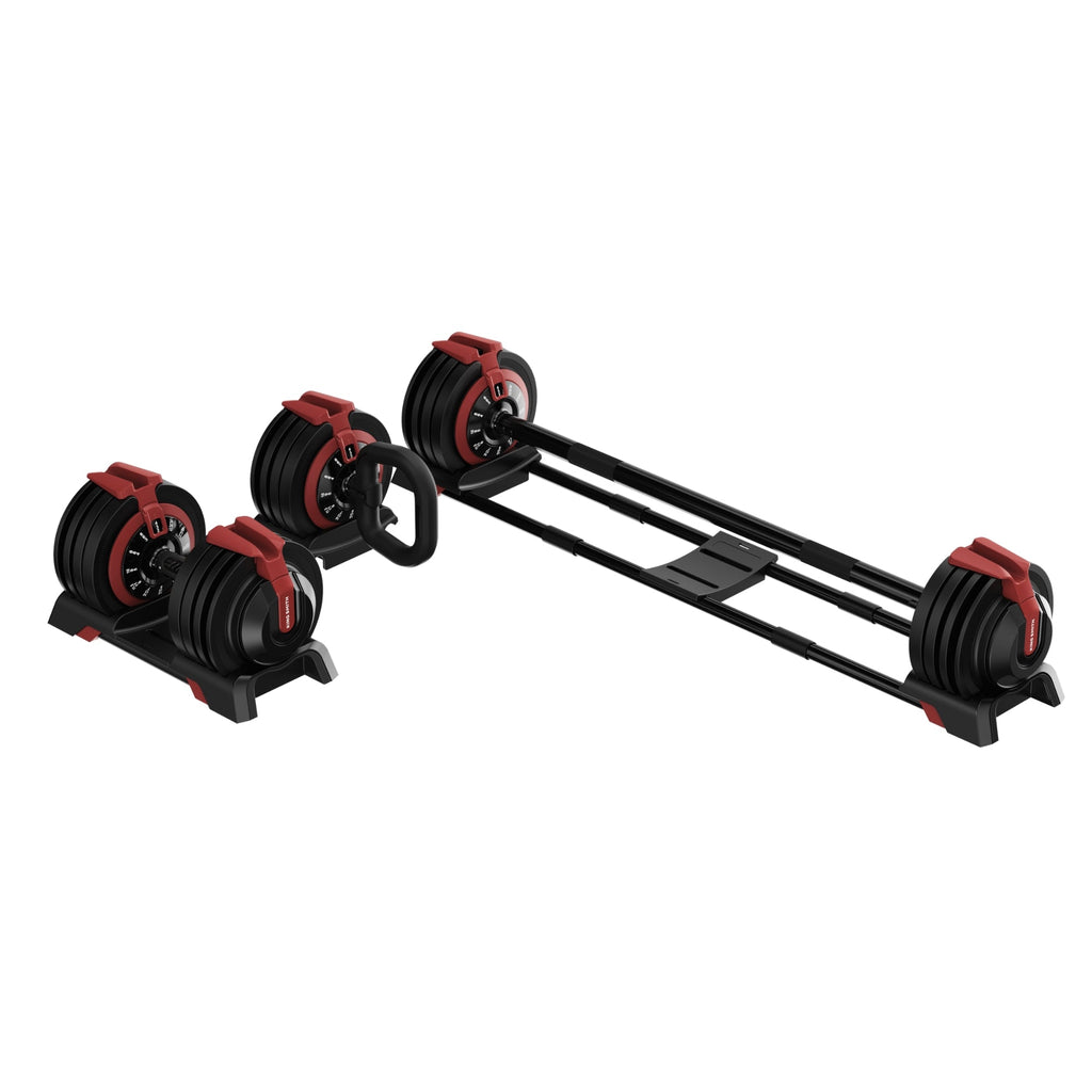 24 KG Adjustable Dumbbell, Barbell, and Kettlebell Set