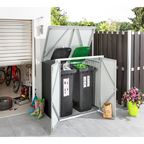 Duramax 5ft x 3ft Metal Garbage Can Storage  Anthracite w/ white trim 74051