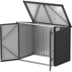 Duramax 5ft x 3ft Metal Garbage Can Storage  Anthracite w/ white trim 74051