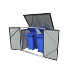Duramax 5ft x 3ft Metal Garbage Can Storage  Anthracite w/ white trim 74051