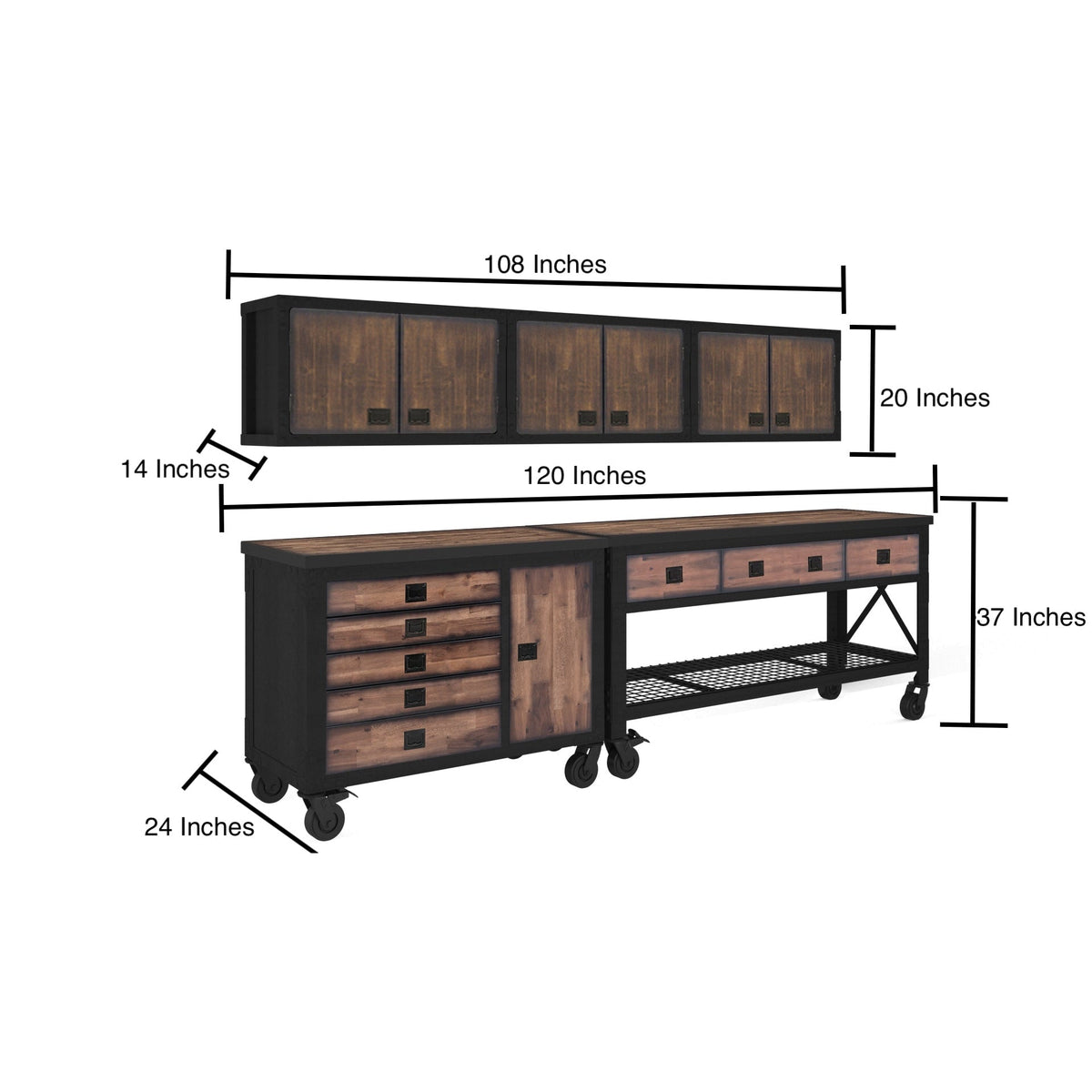 Duramax 5-Piece Garage Storage Combo Set with Workbench, Tool Chest and Wall Cabinets