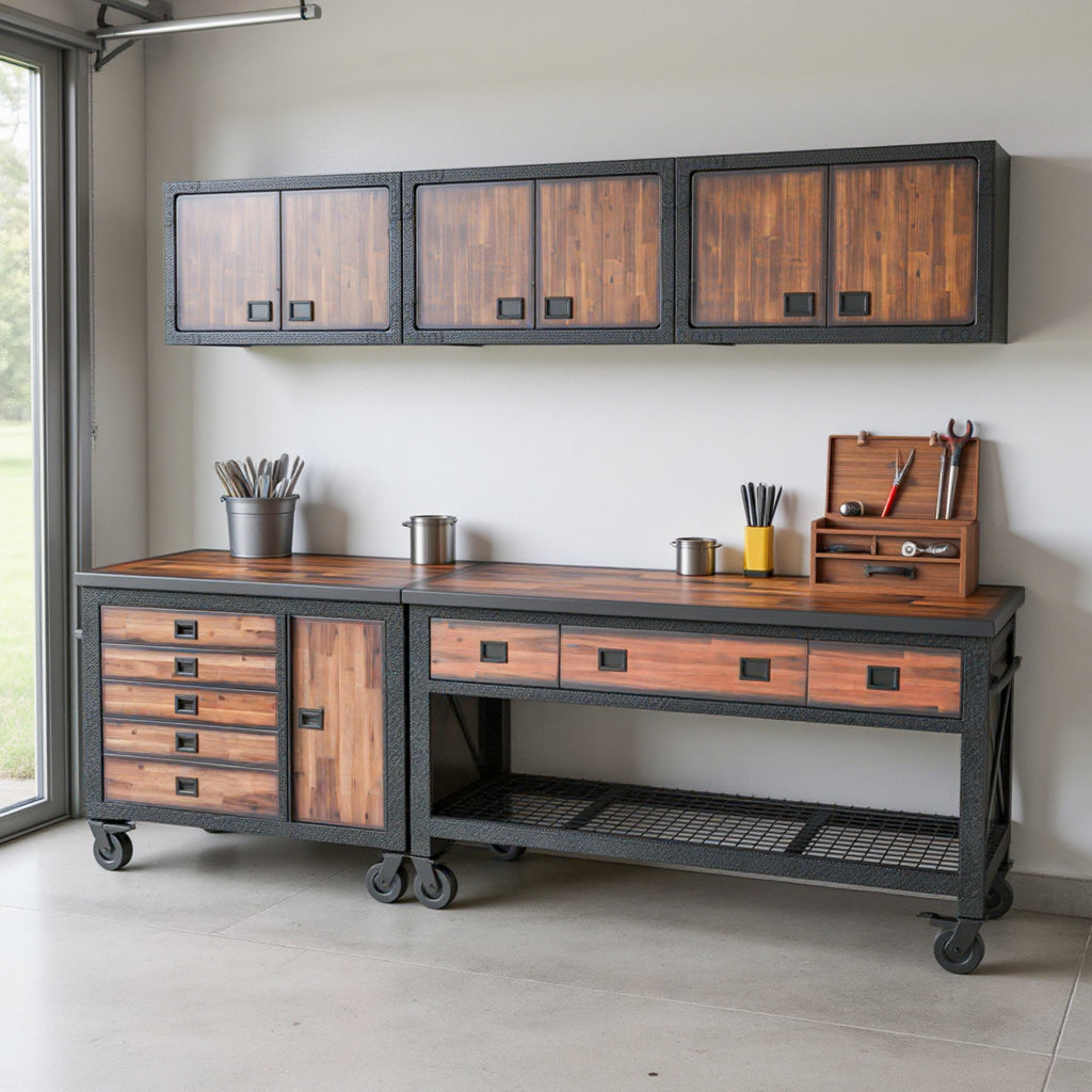 Duramax 5-Piece Garage Storage Combo Set with Workbench, Tool Chest and Wall Cabinets