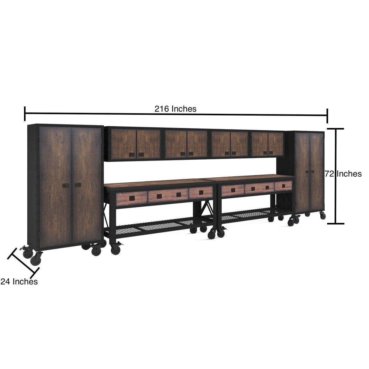 Duramax 8-Piece Garage Storage Combo Set with Workbenches, Wall Cabinets and Free Standing Cabinets