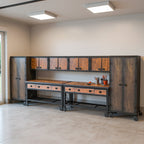 Duramax 8-Piece Garage Storage Combo Set with Workbenches, Wall Cabinets and Free Standing Cabinets