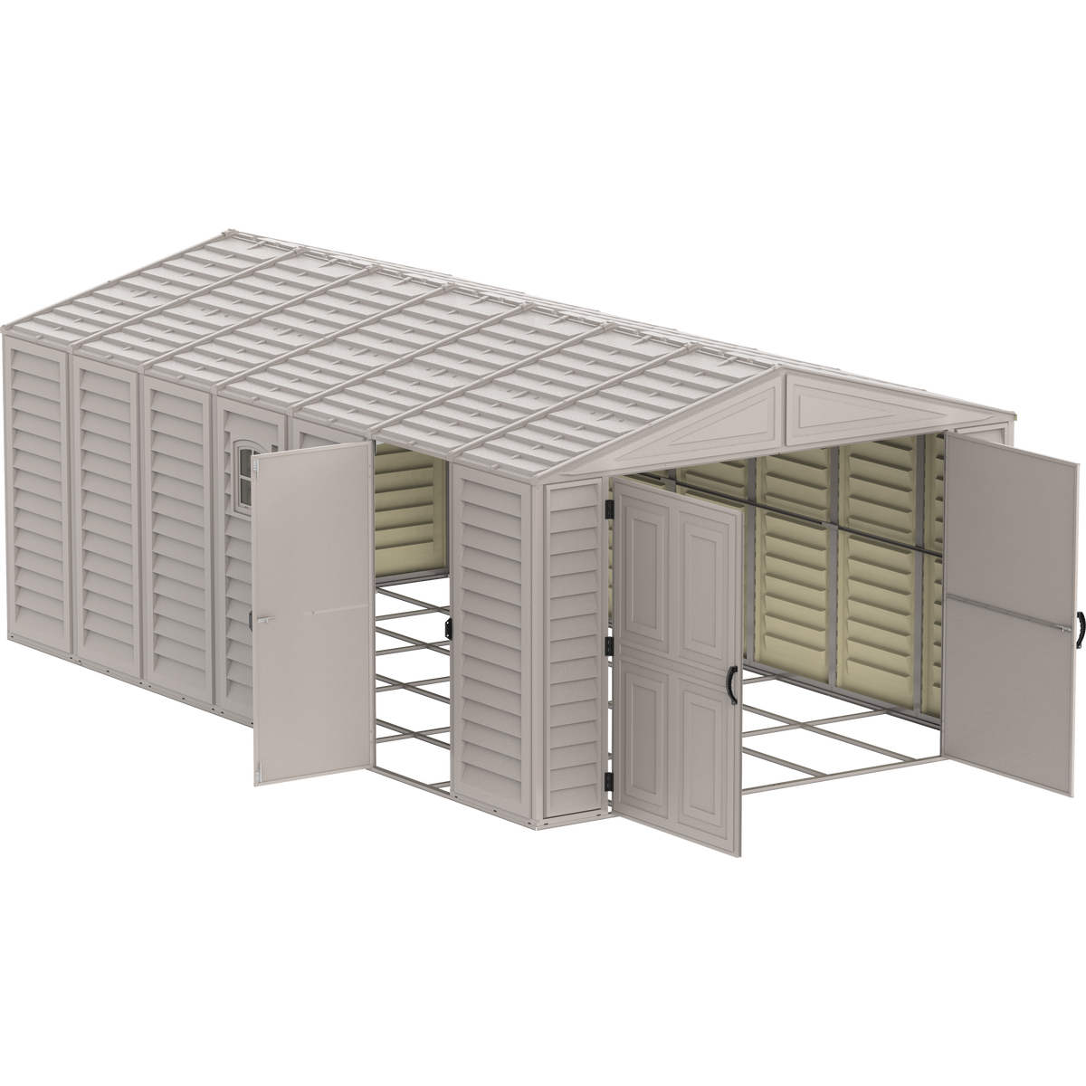 DuraMax 10.5ft x 18ft Vinyl Garage with Foundation Kit and Windows 15126