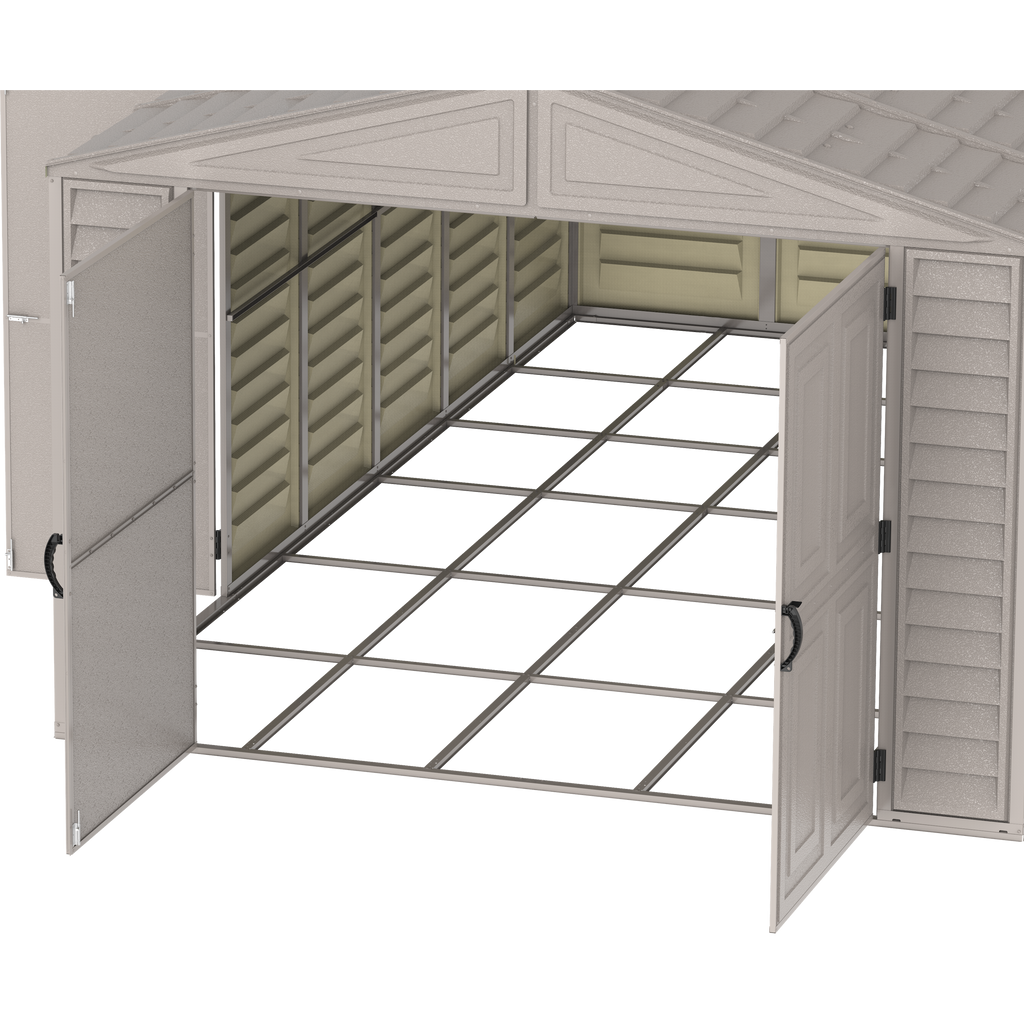 DuraMax 10.5ft x 23ft Vinyl Garage with Foundation Kit and windows 15326