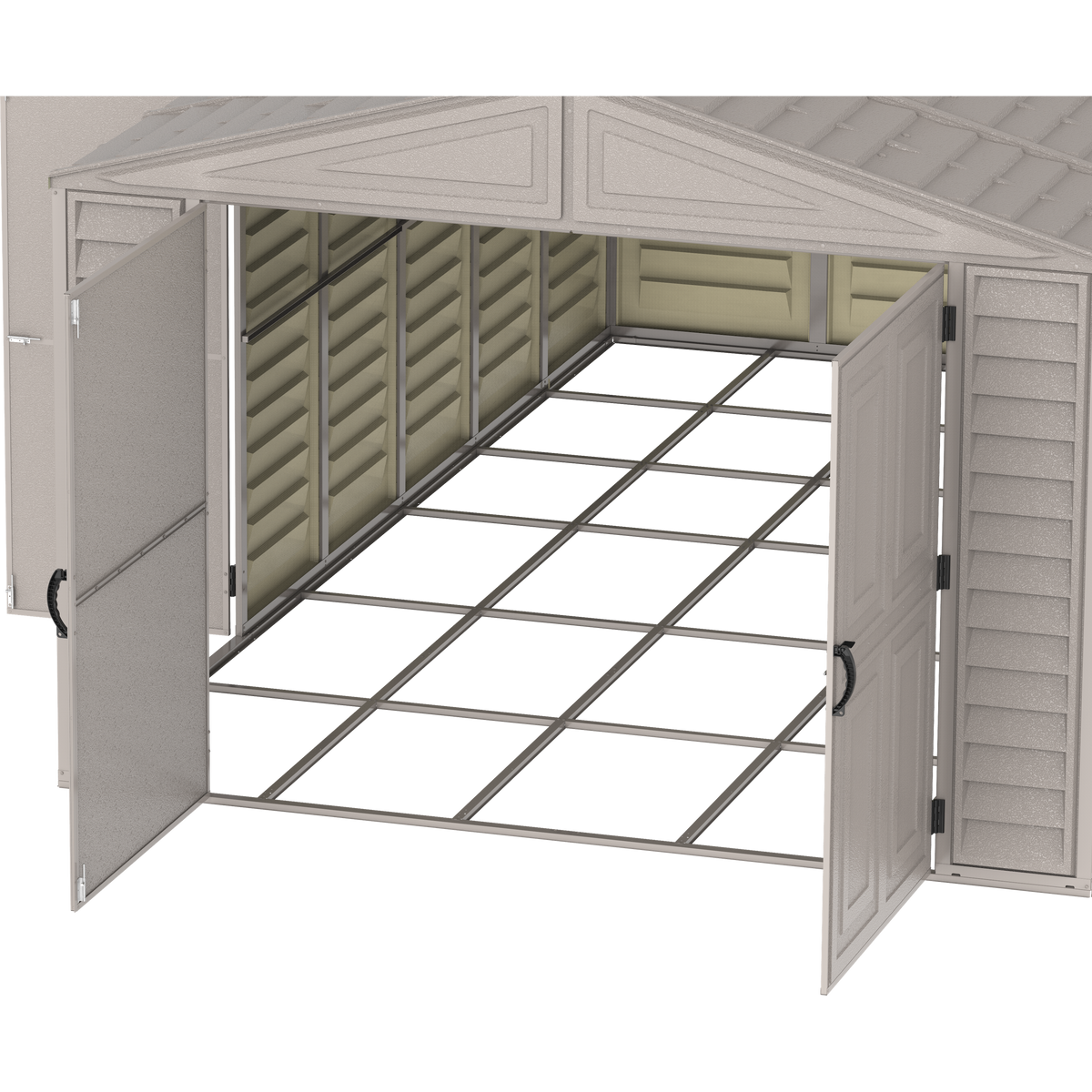 DuraMax 10.5ft x 25.5ft Vinyl Garage with Foundation Kit and Windows 15426