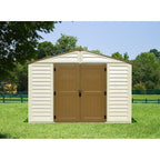 DuraMax 10.5ft x 10.5 ft Woodbridge Plus Vinyl Shed w/ Foundation Kit & Window 40224