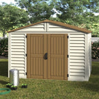 DuraMax 10.5ft x 10.5 ft Woodbridge Plus Vinyl Shed w/ Foundation Kit & Window 40224
