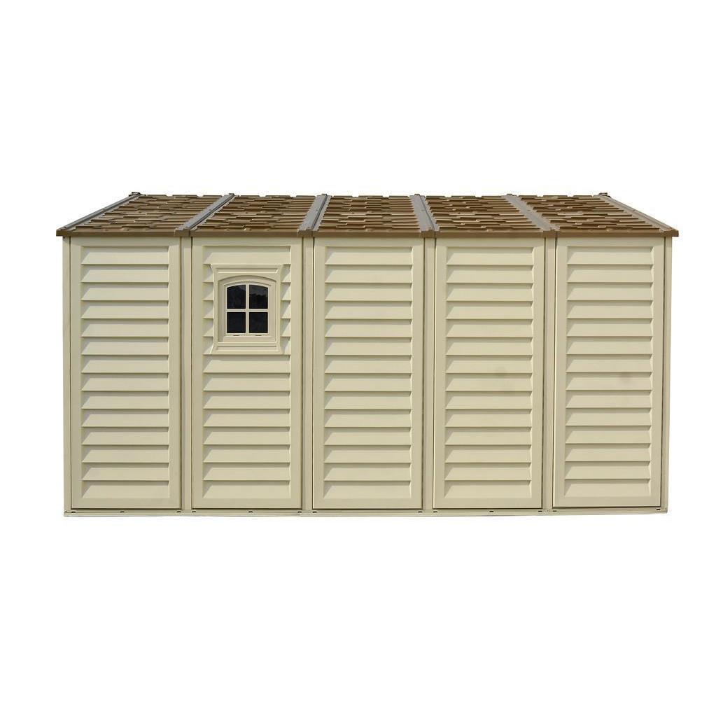 DuraMax 10.5ft x 13ft  Woodbridge Plus Vinyl Shed w/ Foundation Kit & Window 40234