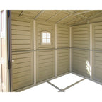 DuraMax 10.5ft x 13ft  Woodbridge Plus Vinyl Shed w/ Foundation Kit & Window 40234