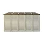 DuraMax 10.5ft x 13ft  Woodbridge Plus Vinyl Shed w/ Foundation Kit & Window 40234