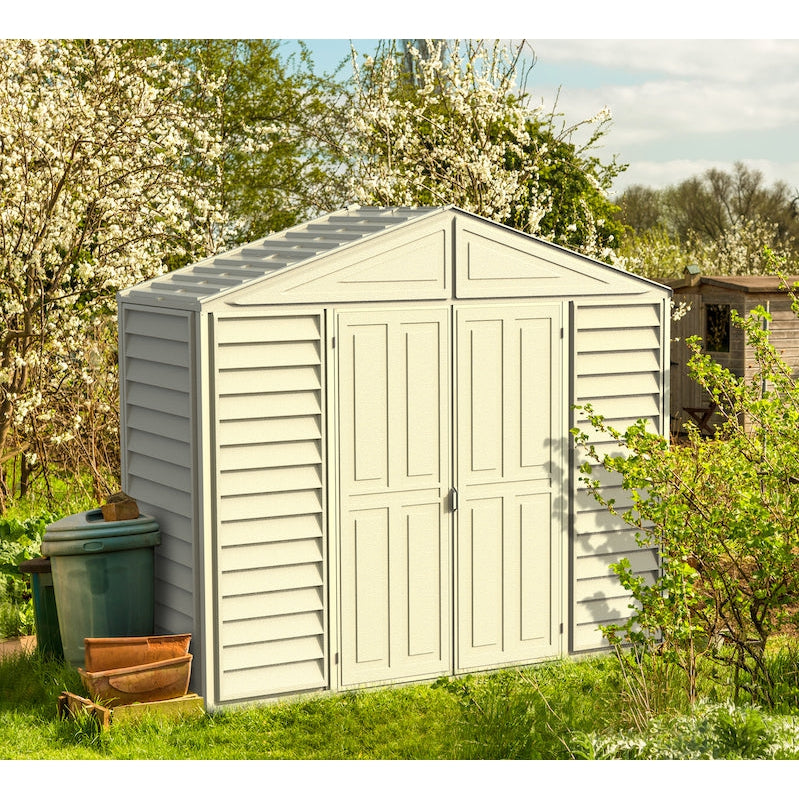 DuraMax 10.5ft x 2.75ft SidePro Vinyl Shed with Foundation Kit 98001