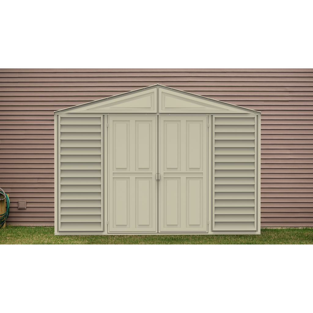 DuraMax 10.5ft x 2.75ft SidePro Vinyl Shed with Foundation Kit 98001