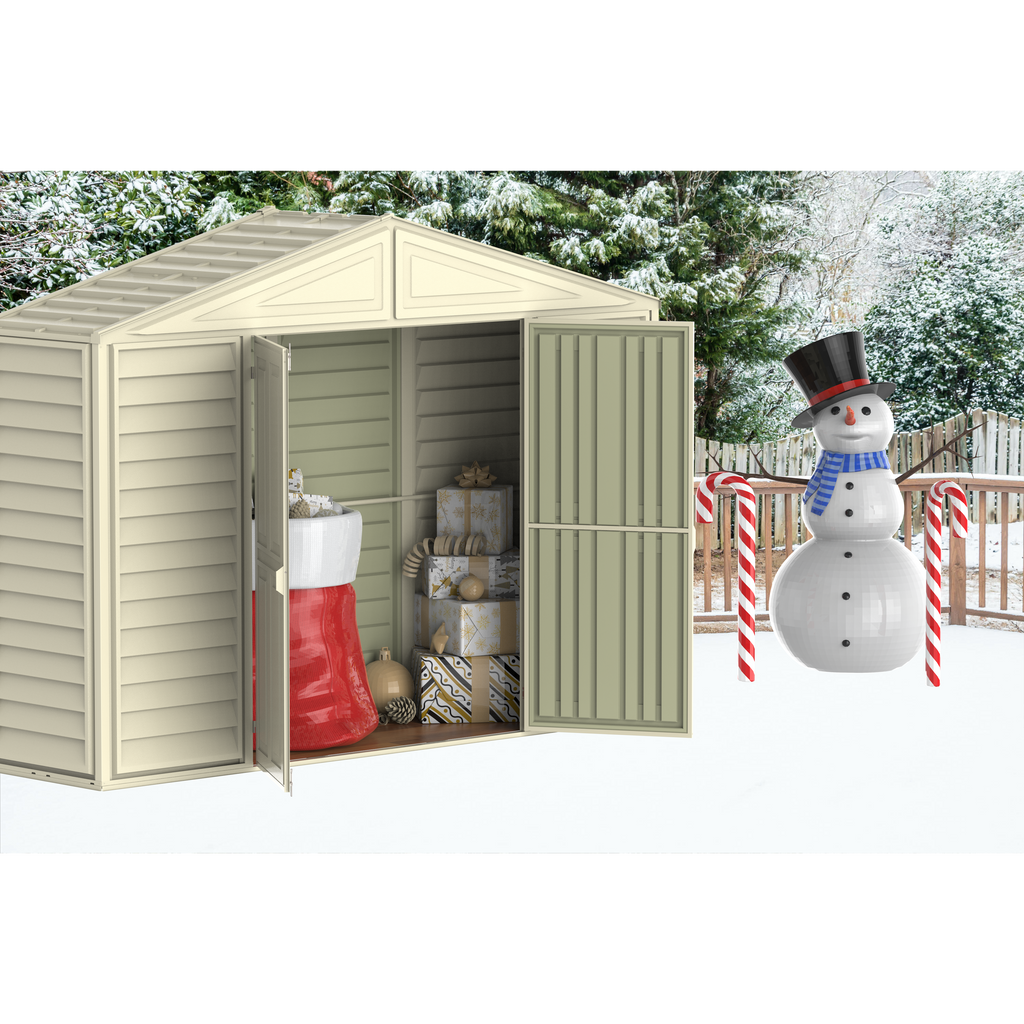 DuraMax 10.5ft x 2.75ft SidePro Vinyl Shed with Foundation Kit 98001